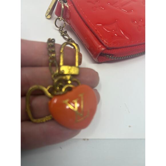Louis Vuitton Vernis Coeur Heart Coin Purse Orange Sunset Monogram Vernis Patent - Picture 4 of 9